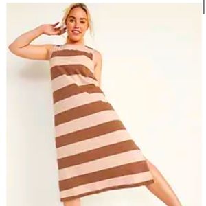 Old navy Vintage sleeveless striped midi dress size Large new with tags